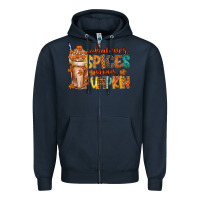 Navy whatever spices your pumpkin Zipper Hoodie - RacoonDesign