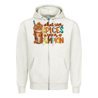 Oatmeal Heather whatever spices your pumpkin Zipper Hoodie - RacoonDesign