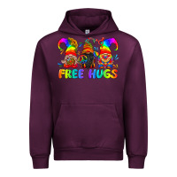 Mauve Wine LGBTQ Free Hugs Gnomes Urban Hoodie - BundleAndBundleShop