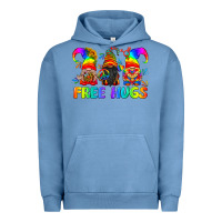 Pigment Pebble Blue LGBTQ Free Hugs Gnomes Urban Hoodie - BundleAndBundleShop