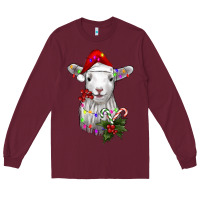 Burgundy christmas baby sheep Long Sleeve Tee - RanaPortraitStore