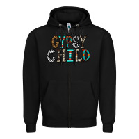Black stay wild gypsy child Zipper Hoodie - CowhideDigitalArt