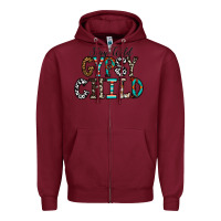 Burgundy stay wild gypsy child Zipper Hoodie - CowhideDigitalArt