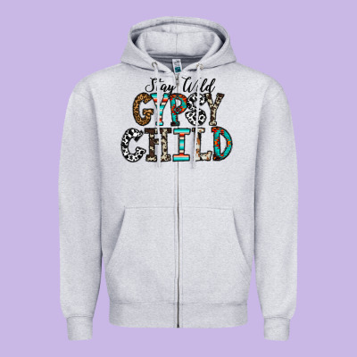 Stay Wild Gypsy Child Zipper Hoodie Designed By Cowhidedigitalart