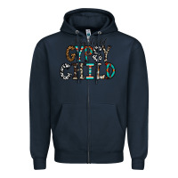 Navy stay wild gypsy child Zipper Hoodie - CowhideDigitalArt