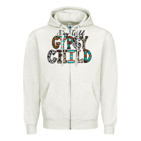 Oatmeal Heather stay wild gypsy child Zipper Hoodie - CowhideDigitalArt