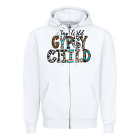White stay wild gypsy child Zipper Hoodie - CowhideDigitalArt