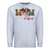Heather Grey mom vibes baby pigs Premium Sweatshirt - Artiststas