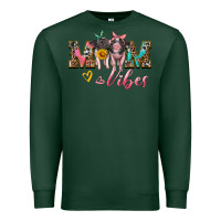 Sports Green mom vibes baby pigs Premium Sweatshirt - Artiststas