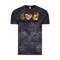 Cloud Black peace love coffee Vintage Tee - BarkalooDesign