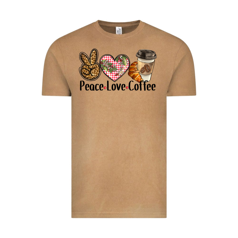 Peace Love Coffee Vintage Tee by BarkalooDesign | Teevron