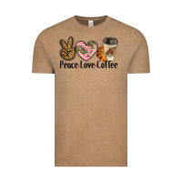 Vintage Coffee peace love coffee Vintage Tee - BarkalooDesign