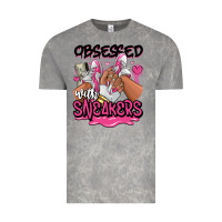Obsessed With Sneakers Pink Afro Woman Vintage Tee | Teevron