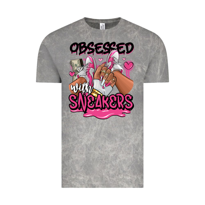 Obsessed With Sneakers Pink Afro Woman Vintage Tee by RanaPortraitStore | Teevron
