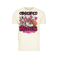 Vintage Arctic Obsessed with sneakers pink afro woman Vintage Tee - RanaPortraitStore