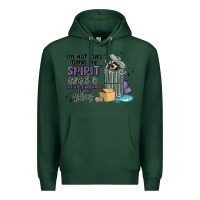 Sports Green spirit animal raccoon Premium Hoodie - MaliasSmallBusiness