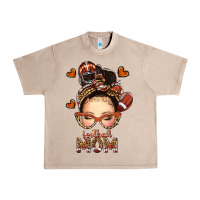 French Oak football messy bun mom Urban Heavy Tee - texasbilliewilder