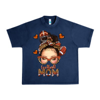Navy football messy bun mom Urban Heavy Tee - texasbilliewilder