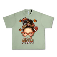 Oil Green football messy bun mom Urban Heavy Tee - texasbilliewilder