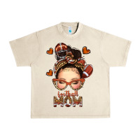 Sandshell football messy bun mom Urban Heavy Tee - texasbilliewilder