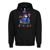 Black western fourth of july truck Zipper Hoodie - FaDigitalArtStudio