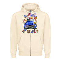 Sandshell western fourth of july truck Zipper Hoodie - FaDigitalArtStudio