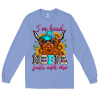Colony Blue i'm head heffa just ask me Long Sleeve Tee - Zillion Design Studio