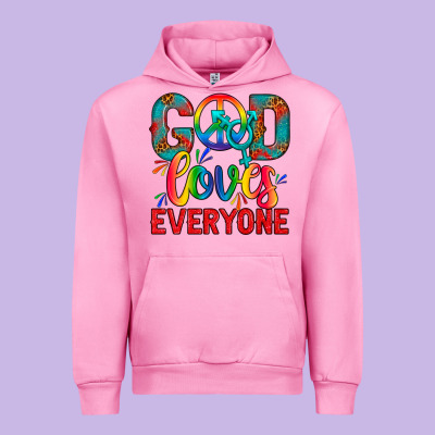 Lgbtq+ God Loves Everyone Urban Hoodie Designed By Bundleandbundleshop