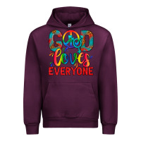 Mauve Wine LGBTQ+ God Loves Everyone Urban Hoodie - BundleAndBundleShop