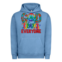 Pigment Pebble Blue LGBTQ+ God Loves Everyone Urban Hoodie - BundleAndBundleShop