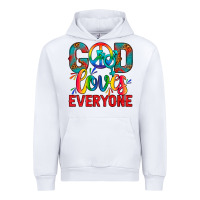 White LGBTQ+ God Loves Everyone Urban Hoodie - BundleAndBundleShop