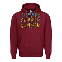 Burgundy summer summer Zipper Hoodie - CowhideDigitalArt