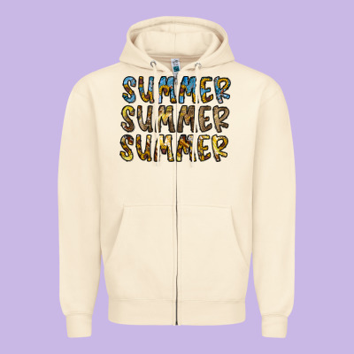 Summer Summer Zipper Hoodie Designed By Cowhidedigitalart