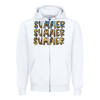 White summer summer Zipper Hoodie - CowhideDigitalArt