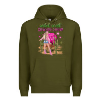 Army Green wild west cowboy show Premium Hoodie - NancyCooperArtShop