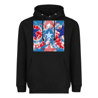 Black patriotic tie dye stars Heavyweight Hoodie - BundleAndBundleShop