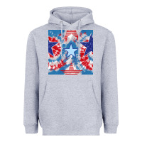 Heather Grey patriotic tie dye stars Heavyweight Hoodie - BundleAndBundleShop