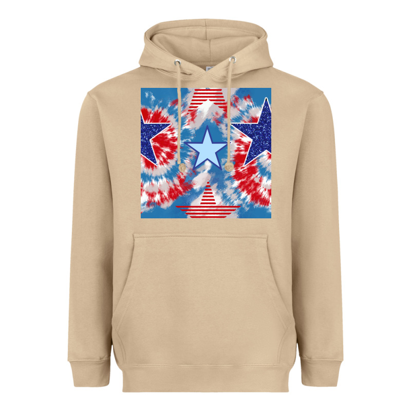 Patriotic Tie Dye Stars Heavyweight Hoodie by BundleAndBundleShop | Teevron