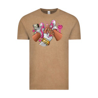 Vintage Coffee Pink and white sneaker girl Vintage Tee - RanaPortraitStore