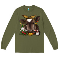 Army Green christmas baby cow Long Sleeve Tee - RanaPortraitStore