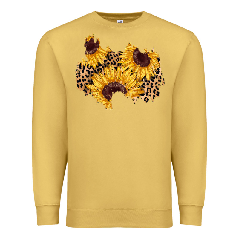 Sunflower Leopard Patch Premium Sweatshirt by AdoDesignShop | Teevron