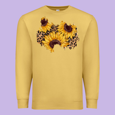 Sunflower Leopard Patch Premium Sweatshirt Designed By Adodesignshop