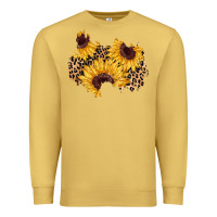 Antique Gold sunflower leopard patch Premium Sweatshirt - AdoDesignShop