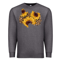 Charcoal Heather sunflower leopard patch Premium Sweatshirt - AdoDesignShop