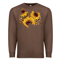 Chestnut sunflower leopard patch Premium Sweatshirt - AdoDesignShop