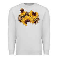 Dove Grey sunflower leopard patch Premium Sweatshirt - AdoDesignShop