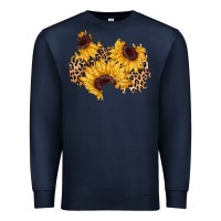Navy sunflower leopard patch Premium Sweatshirt - AdoDesignShop