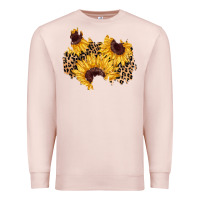 Pale Pink sunflower leopard patch Premium Sweatshirt - AdoDesignShop