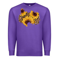 Purple sunflower leopard patch Premium Sweatshirt - AdoDesignShop