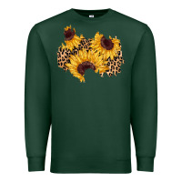 Sports Green sunflower leopard patch Premium Sweatshirt - AdoDesignShop